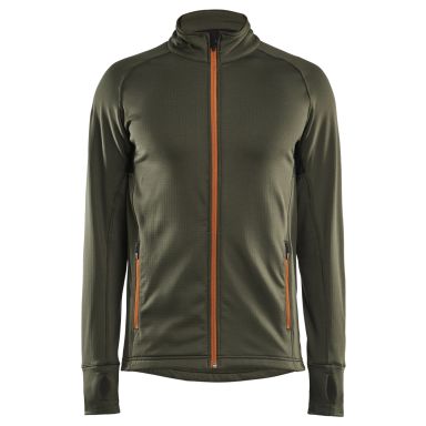 Blåkläder 473525394240S Fleecetrøje skovgrøn/rust