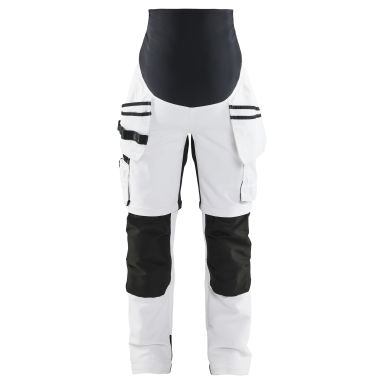 Blåkläder 710216421099XS Gravidbukse hvit, zip-off