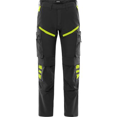 Fristads 2653 LWS 133394-982 Arbetsbyxa svart/gul, stretch
