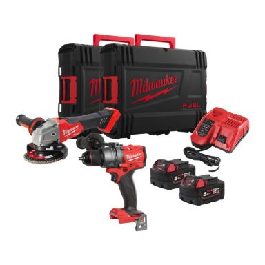 Milwaukee M18 FPP2E3-502X Verktøypakke med batteri og lader