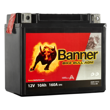 Banner Bike Bull AGM 51012 Startbatteri 12V, 10 Ah