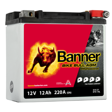 Banner Bike Bull AGM Pro ETX51421 Startbatteri 12V, 12 Ah
