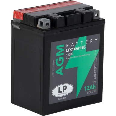 LP Batteries LPYTX14AH-BS Startbatteri 12V, 12 Ah
