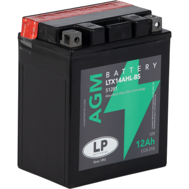 LP Batteries LPYTX14AHL-BS Startbatteri 12V, 12 Ah