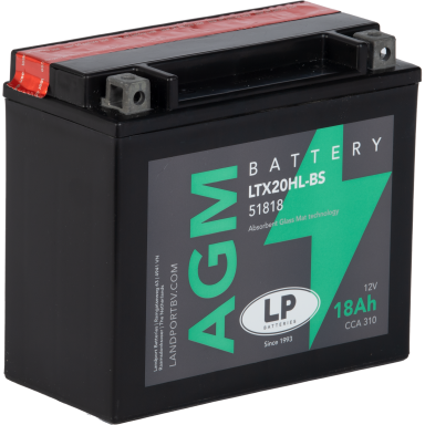 LP Batteries LPYTX20HL-BS Startbatteri 12V, 18 Ah