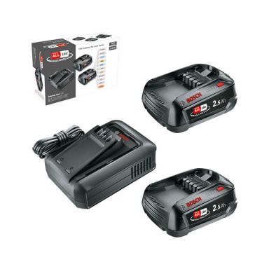 Bosch DIY 1600A031T5 Akku- ja laturipaketti 2 x 18 V 2,5 Ah -akkua ja laturi