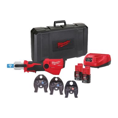 Milwaukee M12 One HPT-202C V-SET Pressverktyg med batterier och laddare