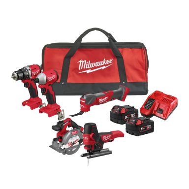 Milwaukee M18 BLCPP5A-502B Værktøjssæt med batteri og oplader