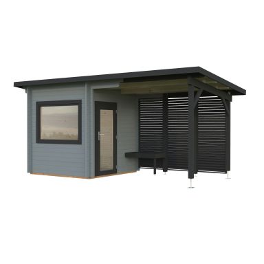 Palmako Sanna Bastu 10,5 m², Invändig 4,1 m², ljusgrå + antracit