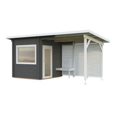 Palmako Sanna Bastu 10,5 m², Invändig 4,1 m², grå + vit