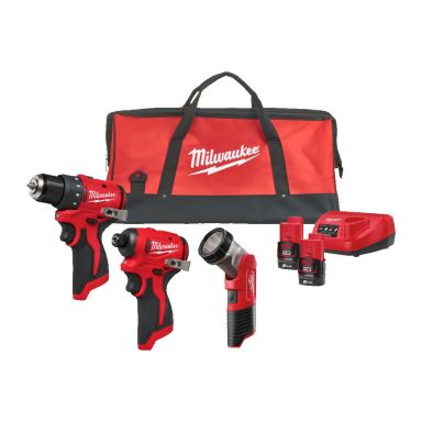 Milwaukee M12 BLPP3A-202B Værktøjssæt med batteri og oplader