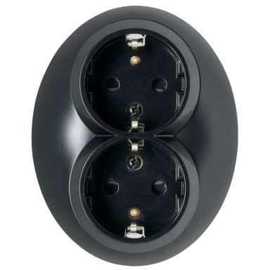 Schneider Electric WDE007085 Uttag infällt, jordat, 2-vägs, svart.