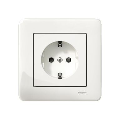 Schneider Electric Exxact WDE008276 Vägguttag infällt, jordat, 1-vägs, löstagbar ram