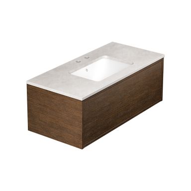 Gustavsberg Ducentic GB71DCVU10AWSG1200 Kommodpaket 100 cm, brun ek/grå sten, 2 blandarhål