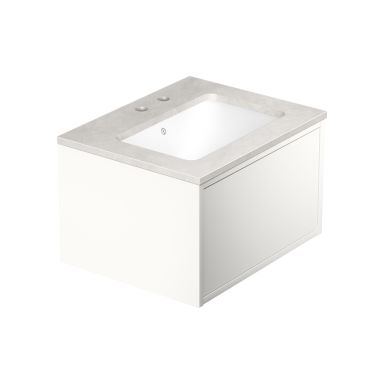 Gustavsberg Ducentic GB71DCVU60DHSG1200 Kommode 60 cm, hvit/grå stein, 2 blandebatterihull