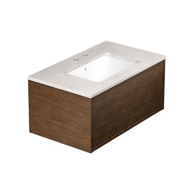 Gustavsberg Ducentic GB71DCVU80AWSG1200 Kommodpaket 80 cm, brun ek/grå sten, 2 blandarhål