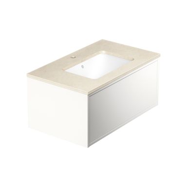 Gustavsberg Ducentic GB71DCVU80DHCC1100 Kommodpaket 80 cm, vit/beige sten, 1 blandarhål