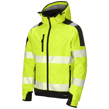 L.Brador 2033P Softshelljacka hi-vis gul/svart, klass 2