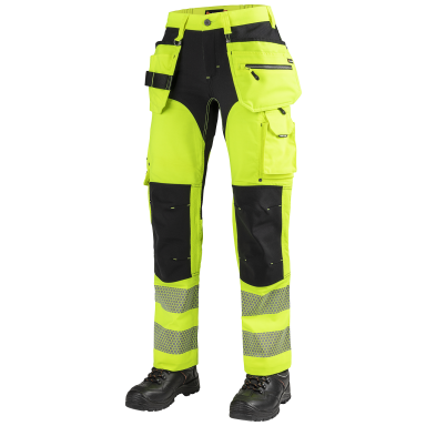 L.Brador 1072PB-W Arbetsbyxa hi-vis gul/svart, dam, klass 2