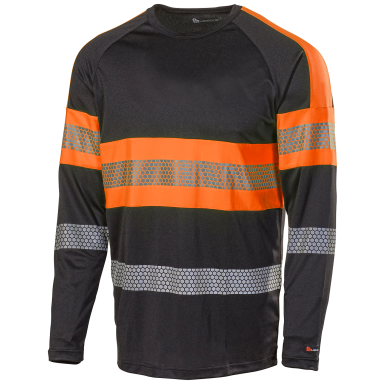 L.Brador 6111P T-shirt svart/hi-vis orange, klass 1