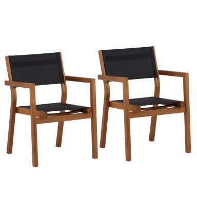 Venture Home Venice 1233-076 Karmstol 2-pack, natur/svart