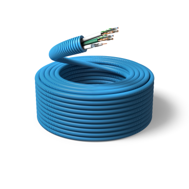 PM FLEX Kat 6 Multimediakaapeli esireititetty, 2xU/ 2xU+ RG6T, 20 mm x 100 m