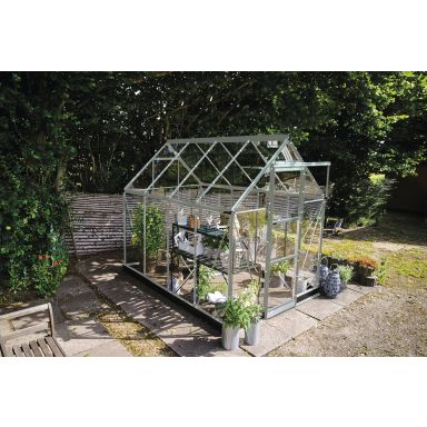 Halls ICON 6 + HR01083 Växthus med fundament, 4,9 m², aluminium