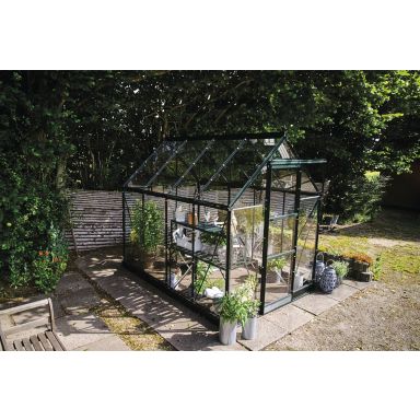 Halls ICON 6 + HR01083 Växthus med fundament, 4,9 m², grön