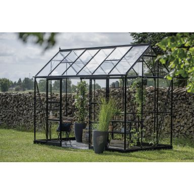 Halls ICON PLANTHOUSE 6 + HR01218 Växthus med fundament, 7,3 m², svart