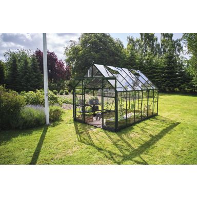 Halls ICON 8 + HR01324 Växthus med fundament, 9,7 m², grön