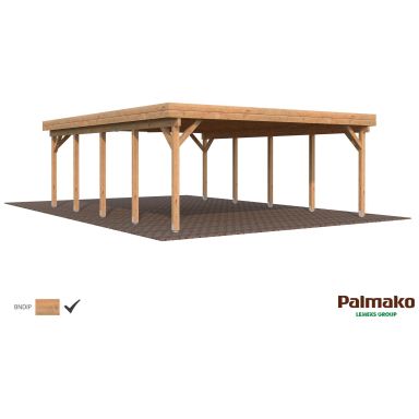 Palmako Karl Carport 45,7 m²/inv. 40,6 m², brun impregnerad