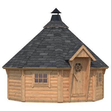 Palmako Eva Grillkåta 11,9 m²/inv. 11,4 m², brun impregnerad