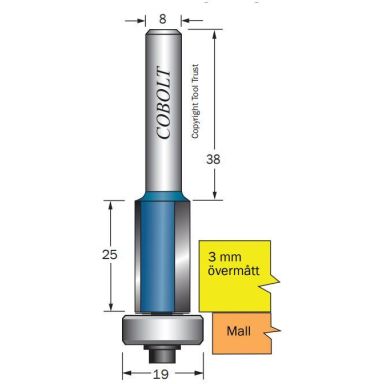 Cobolt 205-013-M195 Kantfres med kulelager for grovprofilering