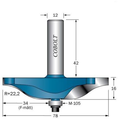 Cobolt 325-078 Afgratningsfræser R=22,2, D=78, L=16, S=12