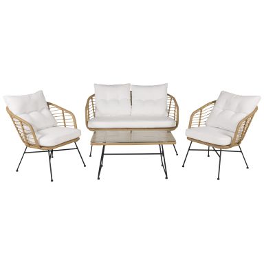 Venture Home Viga 1331-2039 Loungeset soffa, bord, fåtöljer, natur/vitt