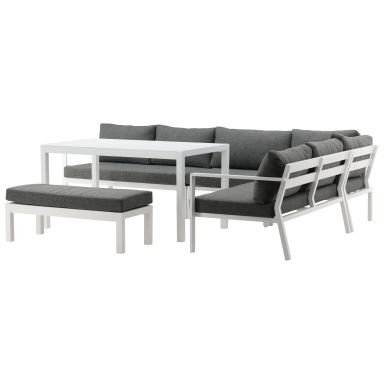 Venture Home Ramos 2086-400 Loungeset soffa, bord, bänk, vitt/grått