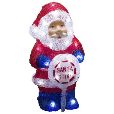 Konstsmide 6143-203 Dekorasjonsbelysning julenissen med skilt, akryl, LED, 4xAA