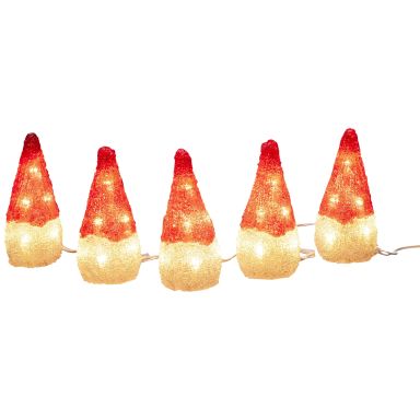 Konstsmide 6237-103 Dekorasjonsbelysning julenisser, akryl, 5 stk, 40 LED