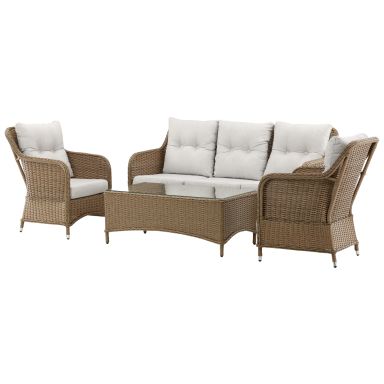 Venture Home Vikelund 9306-009 Loungeset soffa, bord, fåtöljer, natur/vitt