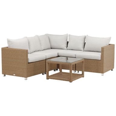 Venture Home Vamos 9612-007 Loungeset soffa, bord, natur/vitt
