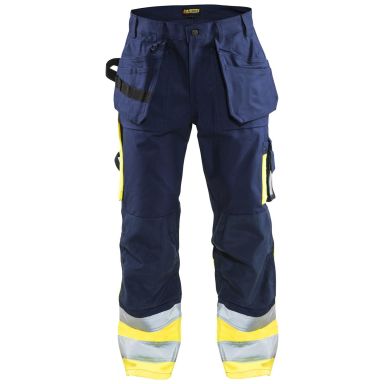 Blåkläder 152918608933D124 Synlighetsbukse marineblå/varselgul, håndverk