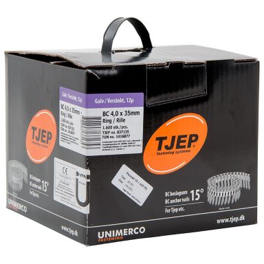 TJEP 837135 Tromlesøm Ø4 mm, rundbåndet, 15º, 1600-pak