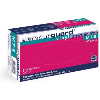 Semperguard M7-8 Kertakäyttökäsine vinyl, puuteroimaton