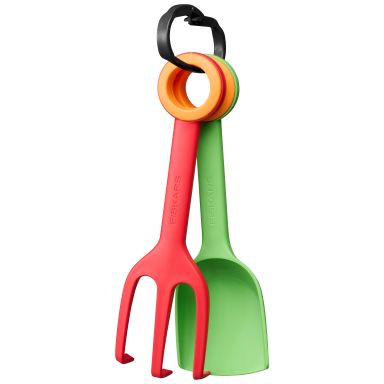 Fiskars MyFirst Fiskars 1062471 Puutarhatyökalusetti 3-9-vuotiaille lapsille, istutuslapio ja myöhennyskuokka