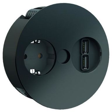 BACHMANN 931.131 Upotettava pistorasia 2 x USB + 1 suko