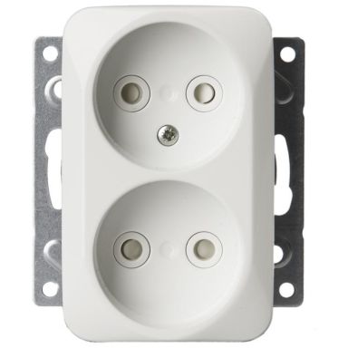 ABB 302UC Stikkontakt 2-veis, innfelt, ujordet