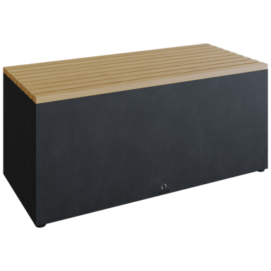 OFYR Garden Bench Black Trädgårdsbänk teak-träplanka