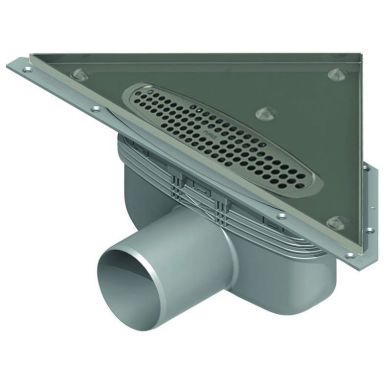 Purus Corner Golvbrunn 75 mm, gavelutlopp