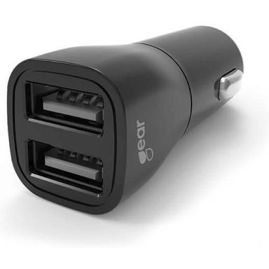 Gear 665082 Billaddare 12/24V, 2xUSB-A ,3,4A, svart