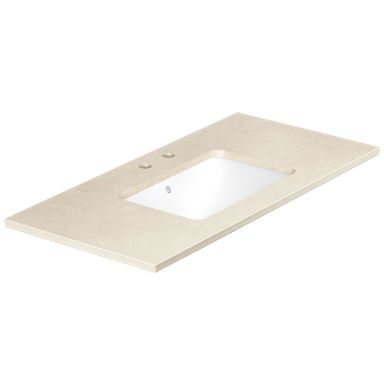 Gustavsberg Ducentic GB71DCWT10CC12 Stenbänkskiva 100 cm, beige, 1 ho, 2 blandarhål